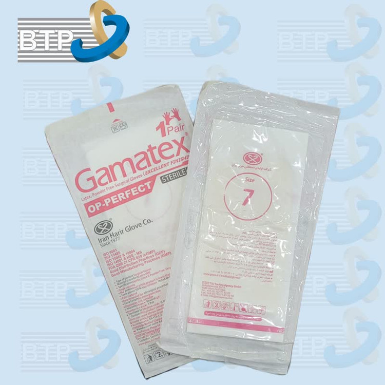 دستکش جراحی لاتکس بدون پودر گاماتکس سایز 7