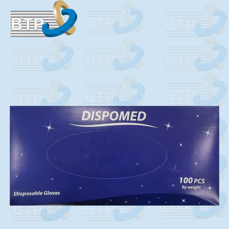 دستکش معاینه وینیل بدون پودر Dispomed / سایز Large